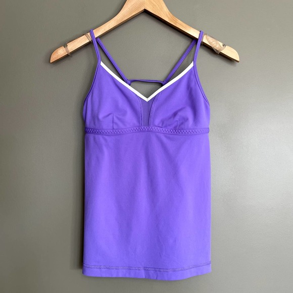 Lululemon Live Lightly Tank in Power Purple White Size 6 Gym‎ Athletic Sporty - Picture 6 of 16